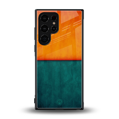 orange green back phone cover | glass case for samsung galaxy s23 ultra
