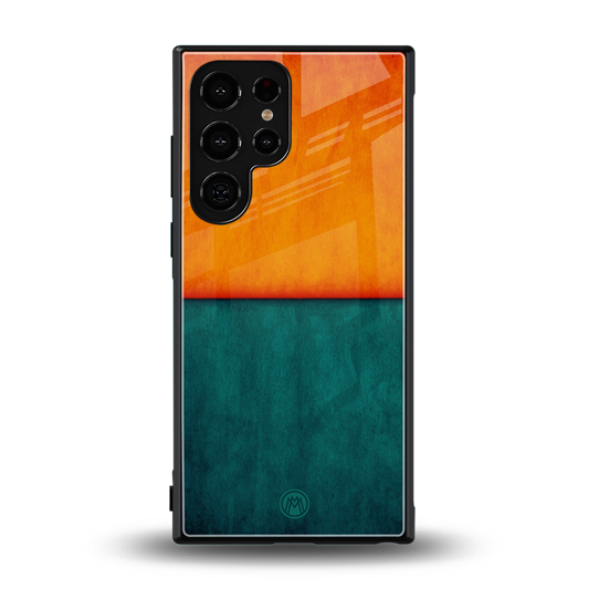 orange green back phone cover | glass case for samsung galaxy s23 ultra