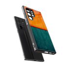 orange green back phone cover | glass case for samsung galaxy s23 ultra