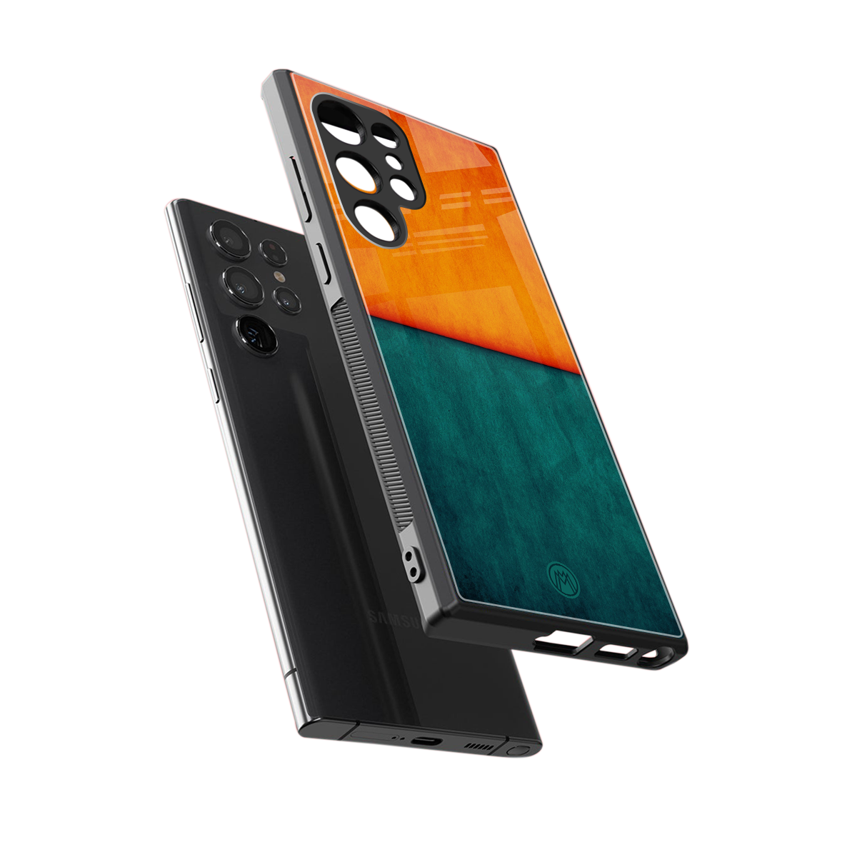 orange green back phone cover | glass case for samsung galaxy s23 ultra