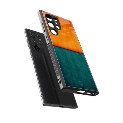 orange green back phone cover | glass case for samsung galaxy s23 ultra