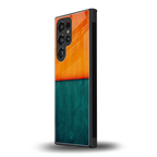orange green back phone cover | glass case for samsung galaxy s23 ultra