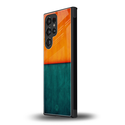 orange green back phone cover | glass case for samsung galaxy s23 ultra