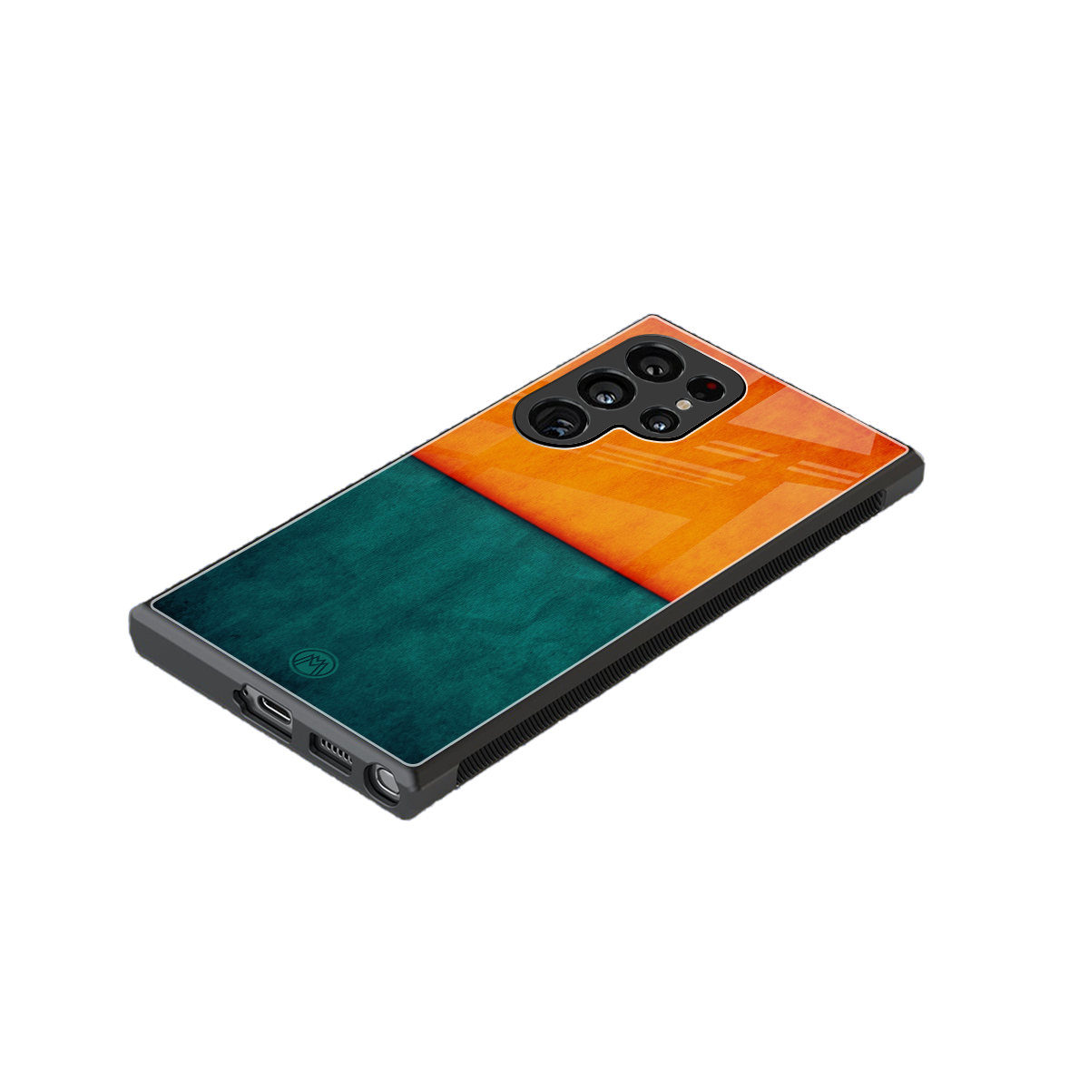 orange green back phone cover | glass case for samsung galaxy s23 ultra