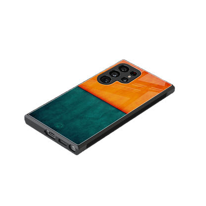 orange green back phone cover | glass case for samsung galaxy s23 ultra