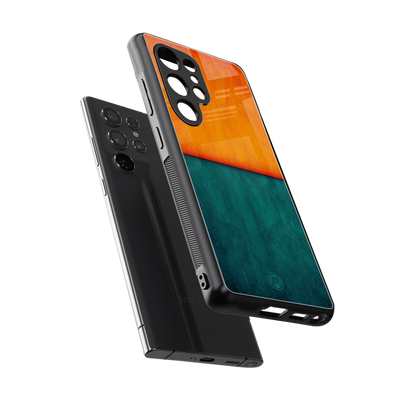 orange green back phone cover | glass case for samsung galaxy s25 ultra