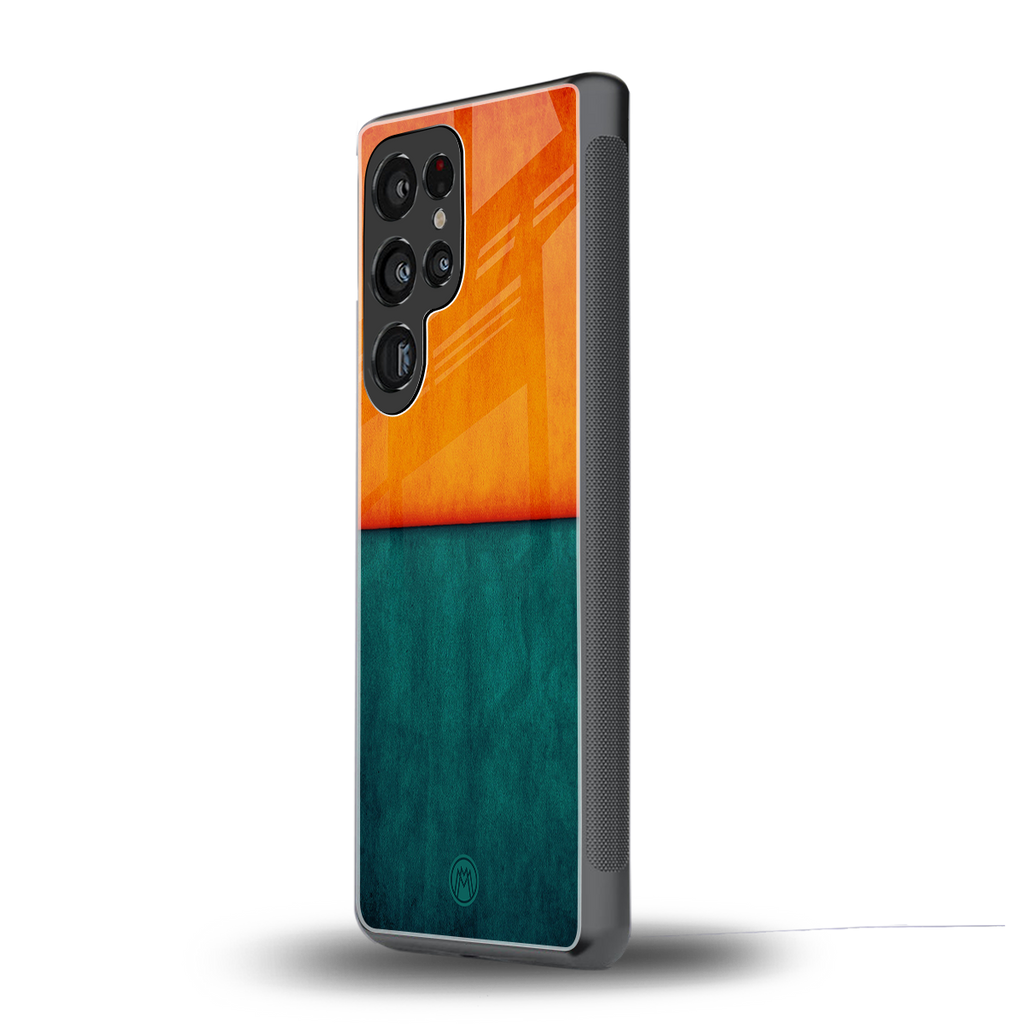 orange green back phone cover | glass case for samsung galaxy s25 ultra