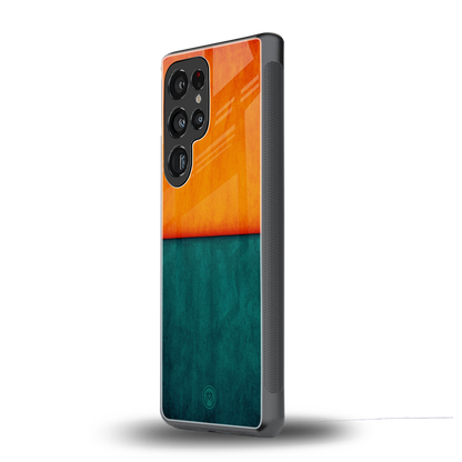 orange green back phone cover | glass case for samsung galaxy s25 ultra