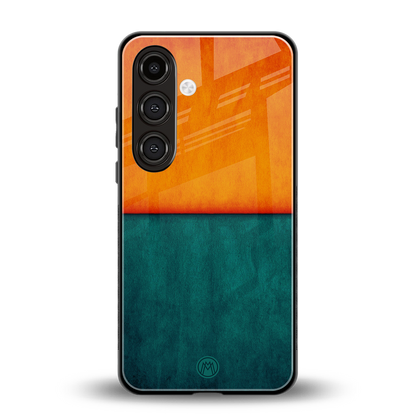 orange green back phone cover | glass case for samsung galaxy s23 plus