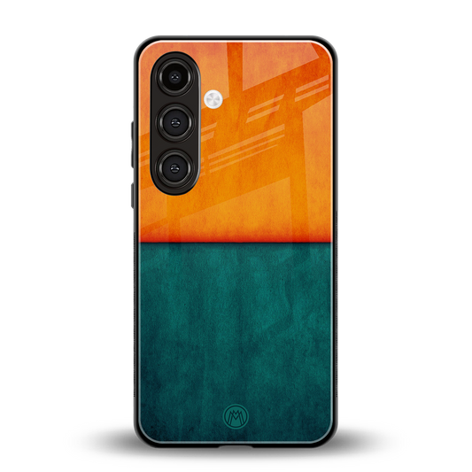 orange green back phone cover | glass case for samsung galaxy s23 plus