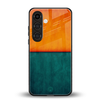 orange green back phone cover | glass case for samsung galaxy s24 plus