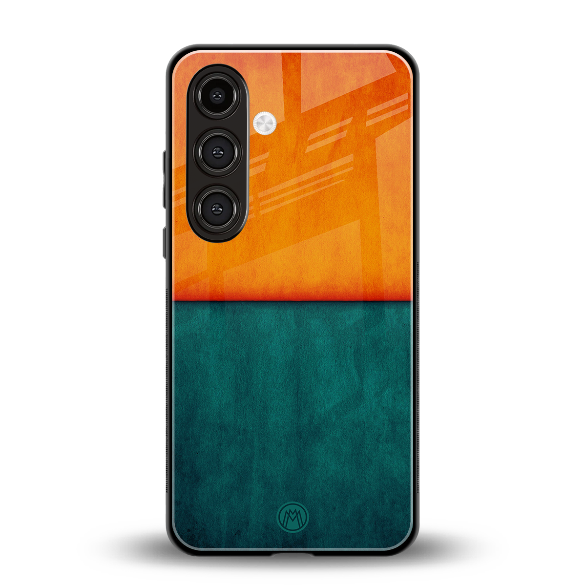 orange green back phone cover | glass case for samsung galaxy s24 plus