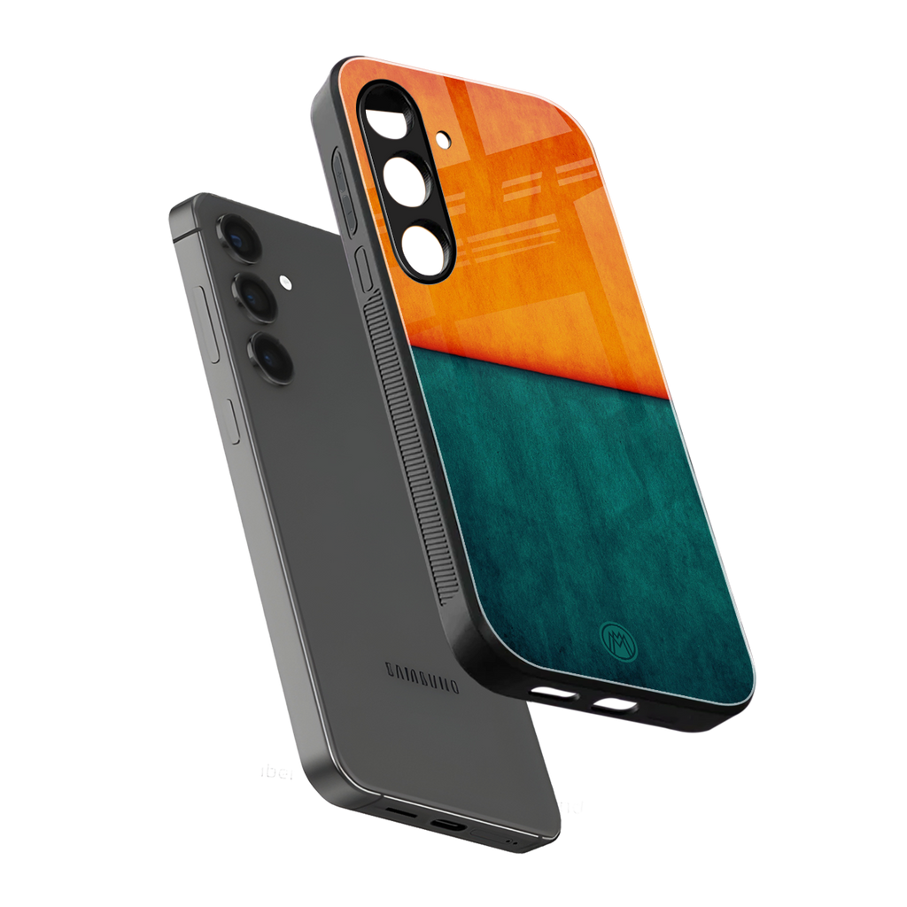 orange green back phone cover | glass case for samsung galaxy s24