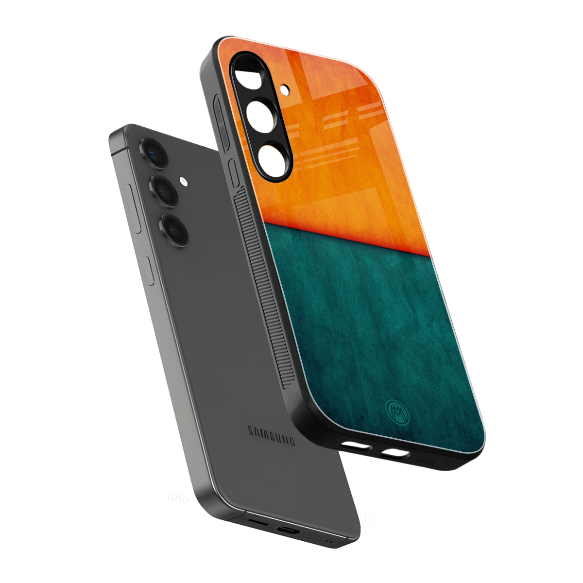 orange green back phone cover | glass case for samsung galaxy s24 plus