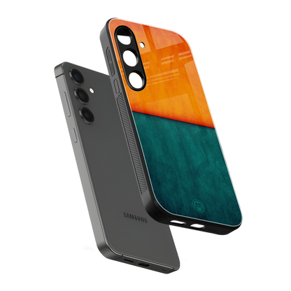 orange green back phone cover | glass case for samsung galaxy s24 plus