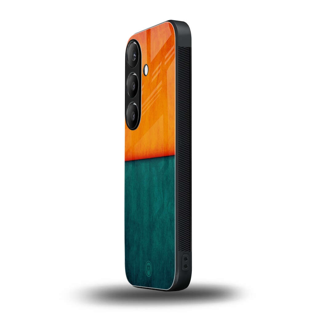 orange green back phone cover | glass case for samsung galaxy s24 plus