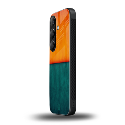 orange green back phone cover | glass case for samsung galaxy s24 plus