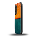 orange green back phone cover | glass case for samsung galaxy s25 plus