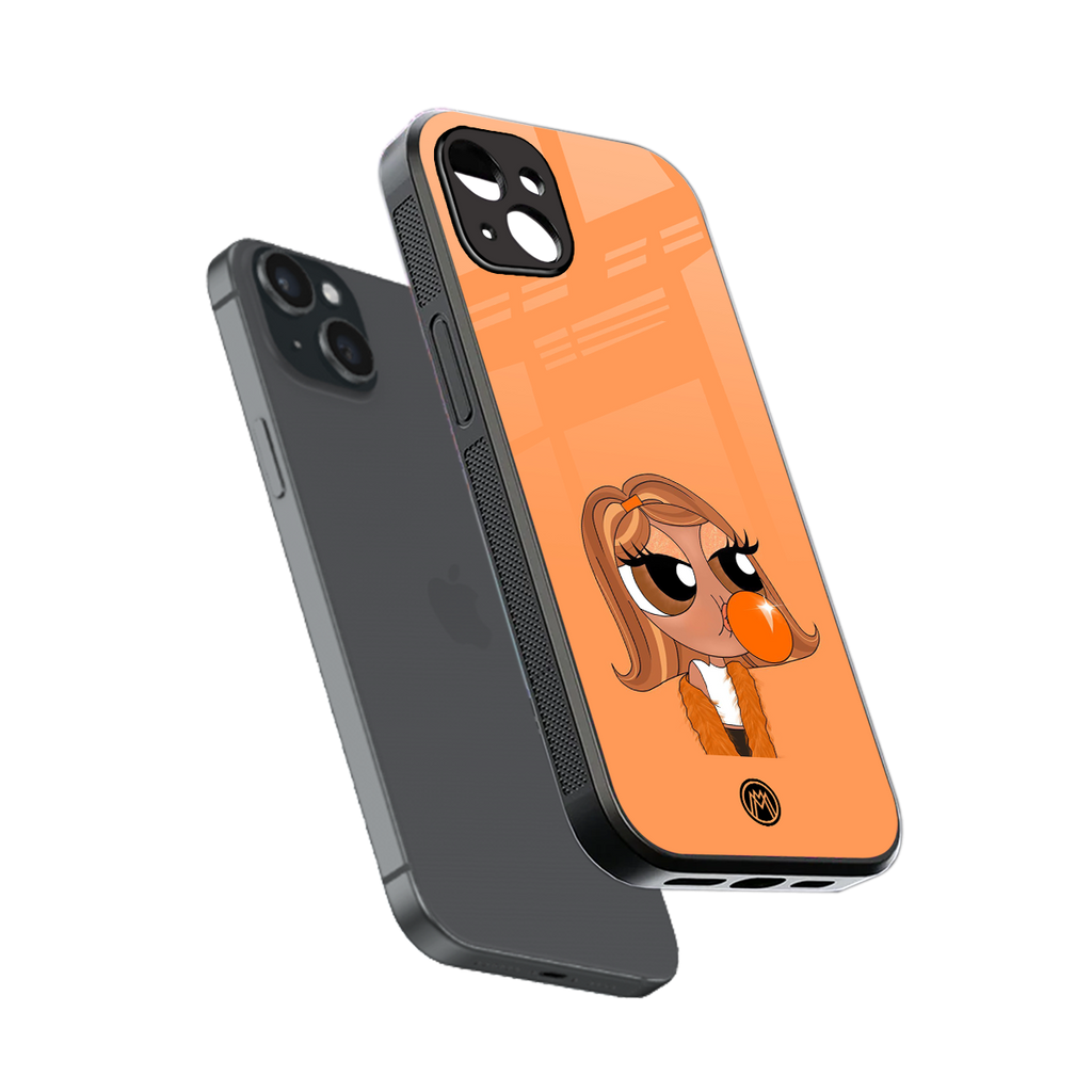 orange tote powerpuff girl back phone cover | glass case for iphone 14 plus