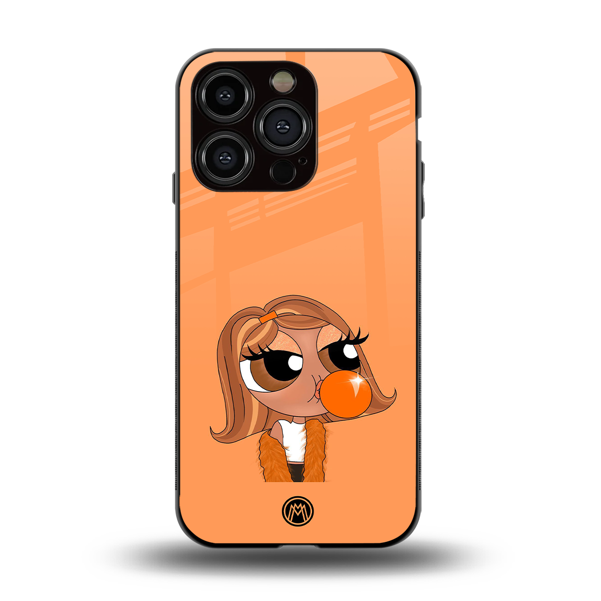 orange tote powerpuff girl back phone cover | glass case for iphone 15 pro
