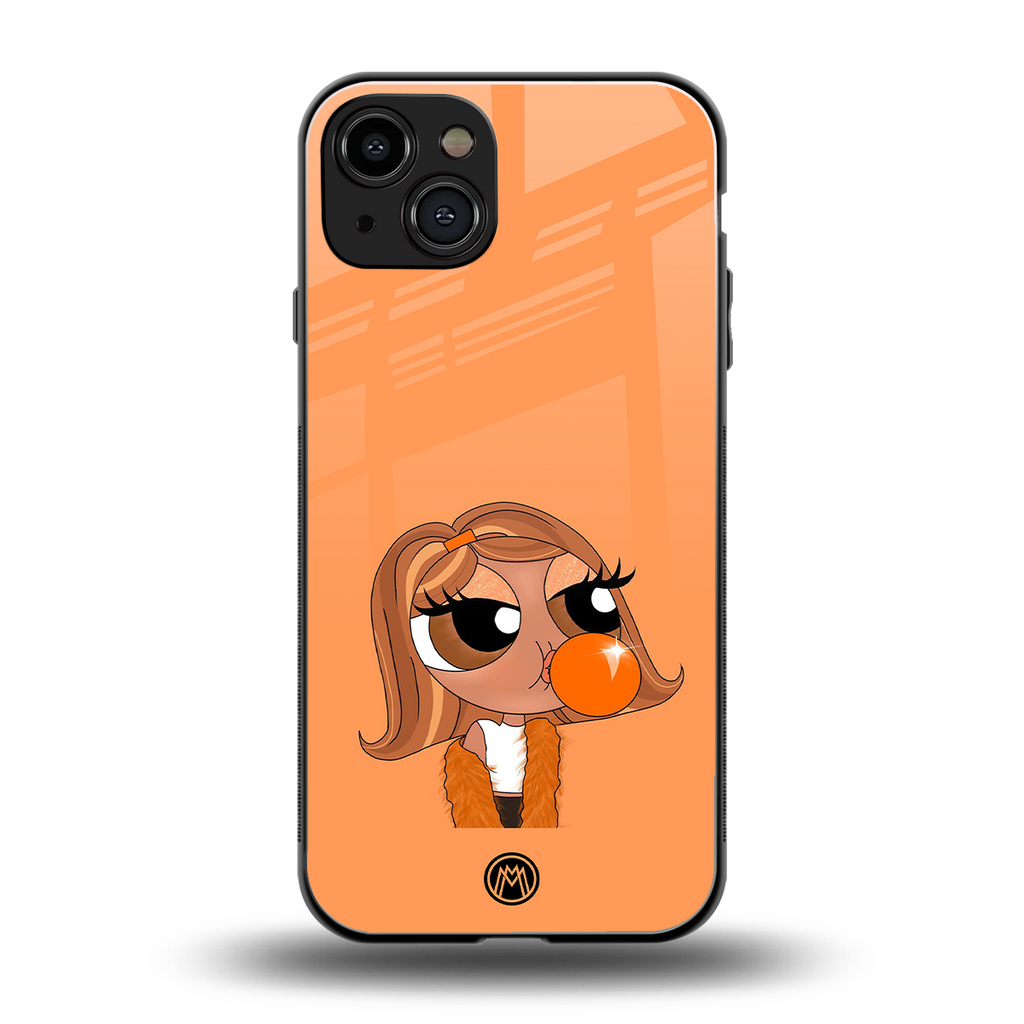 orange tote powerpuff girl back phone cover | glass case for iphone 15