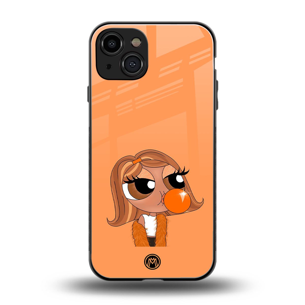 orange tote powerpuff girl back phone cover | glass case for iphone 15