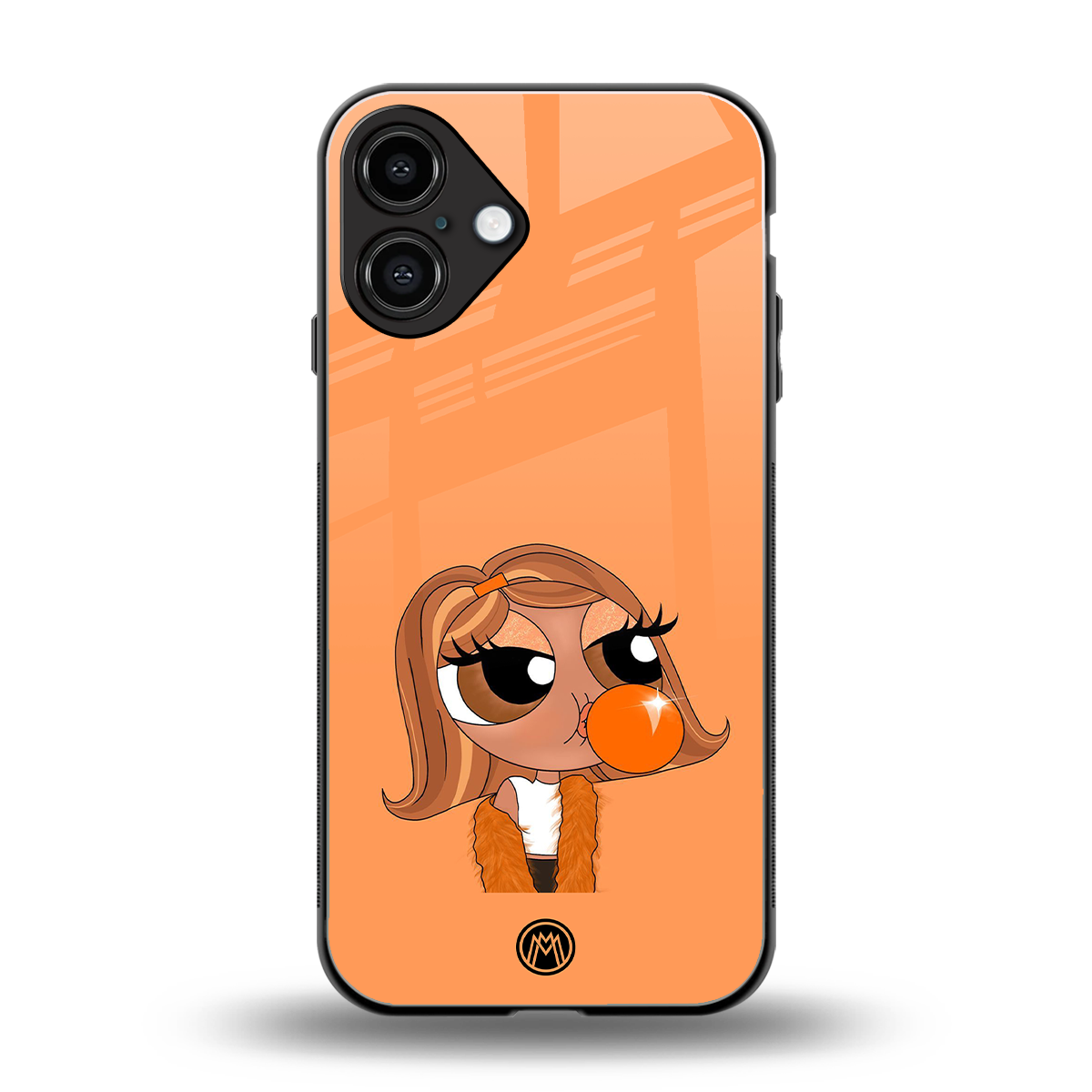 orange tote powerpuff girl back phone cover | glass case for iphone 16 plus