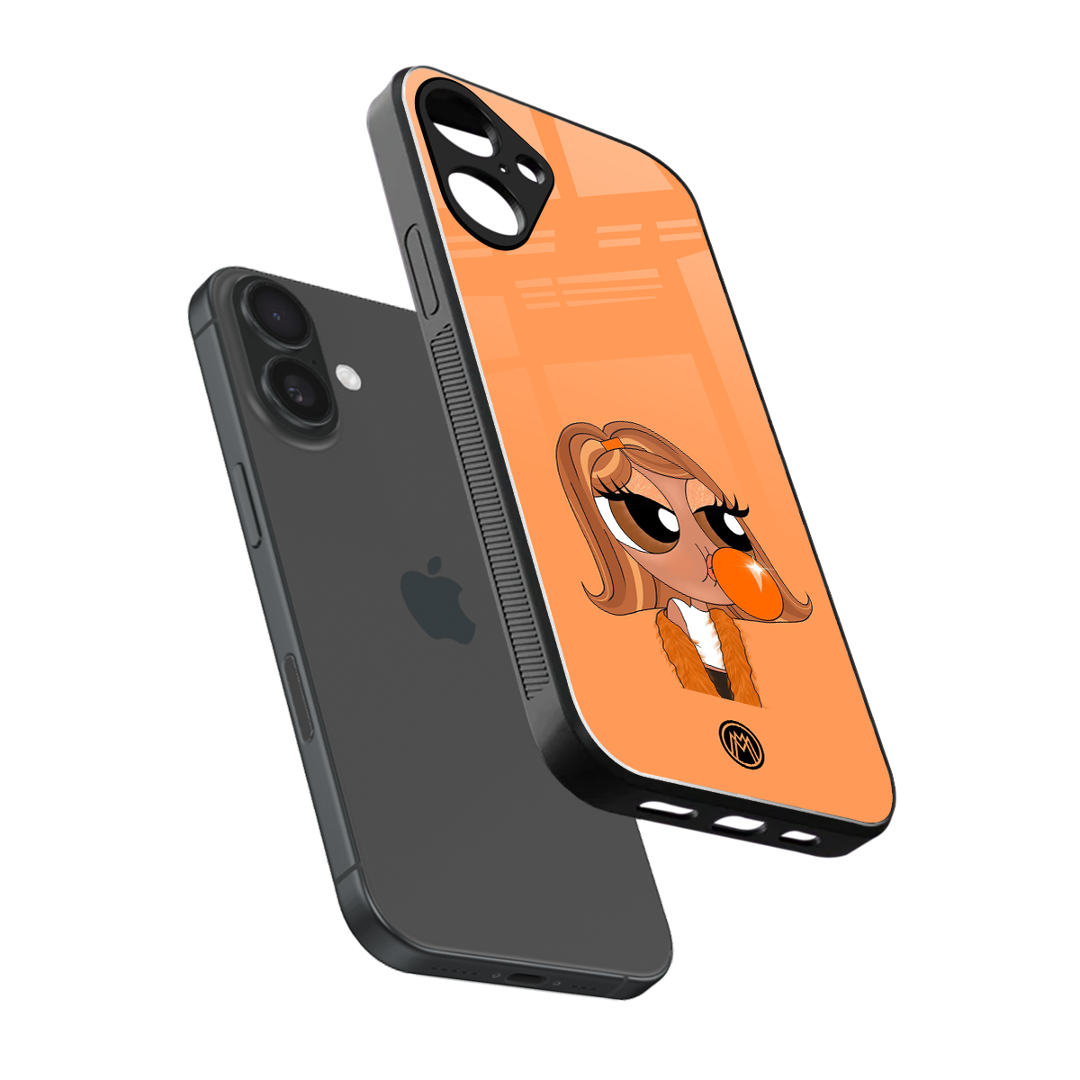 orange tote powerpuff girl back phone cover | glass case for iphone 16 plus
