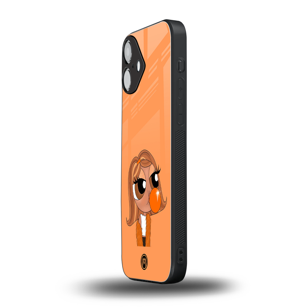 orange tote powerpuff girl back phone cover | glass case for iphone 16 plus