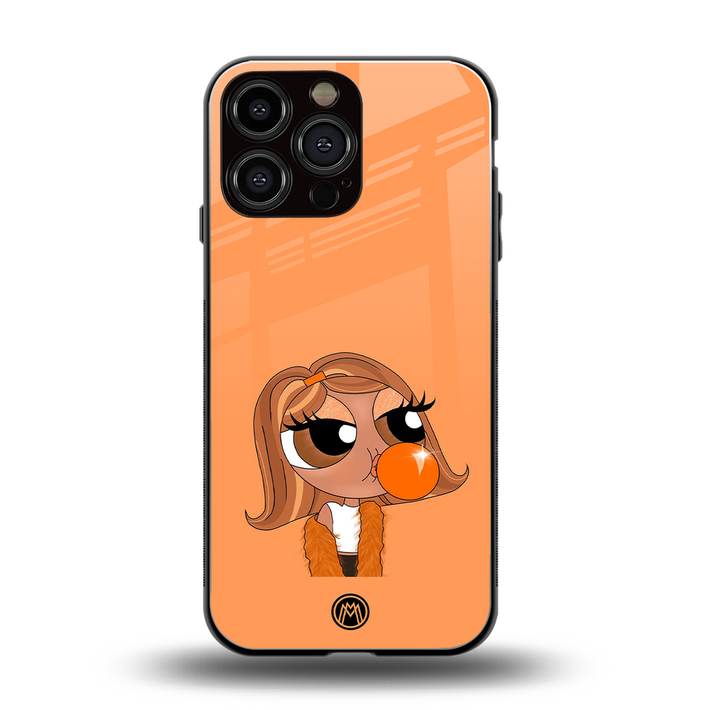 orange tote powerpuff girl back phone cover | glass case for iphone 16 pro max