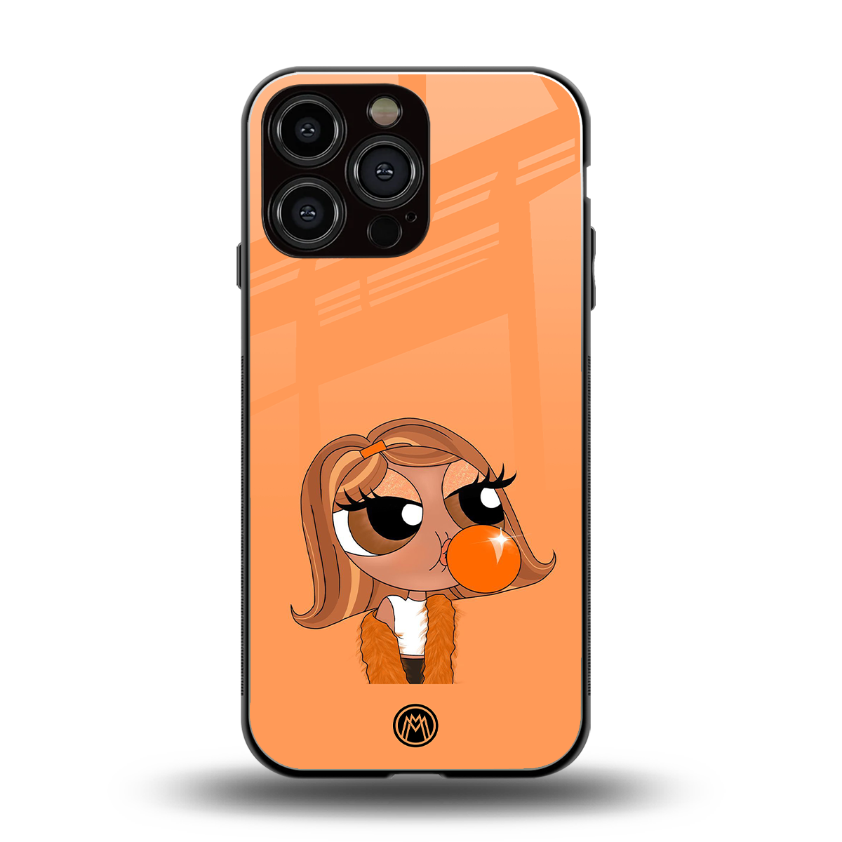 orange tote powerpuff girl back phone cover | glass case for iphone 16 pro max