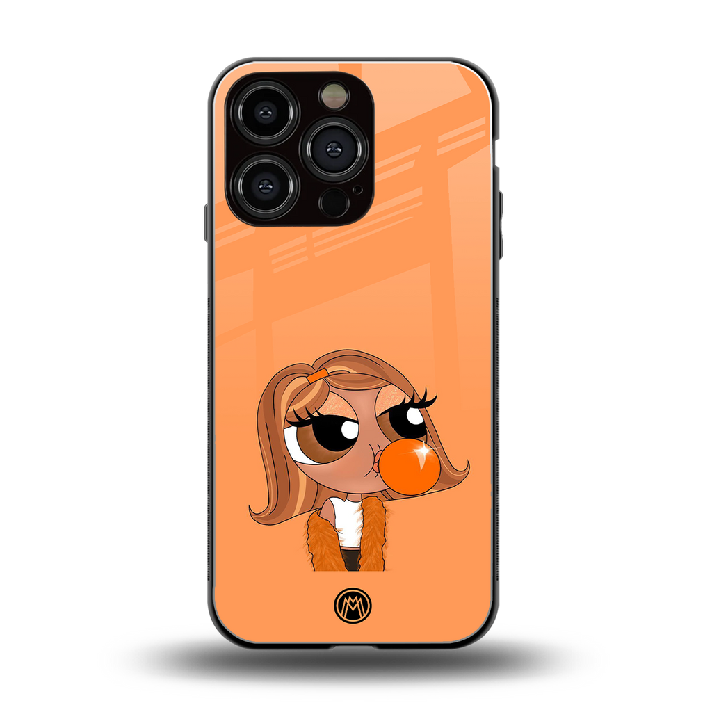 orange tote powerpuff girl back phone cover | glass case for iphone 16 pro