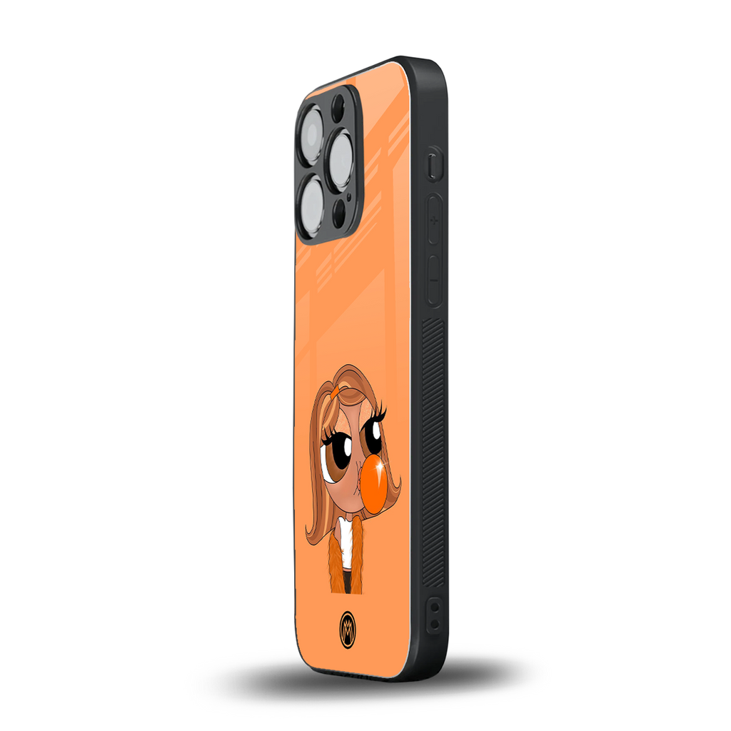 orange tote powerpuff girl back phone cover | glass case for iphone 16 pro