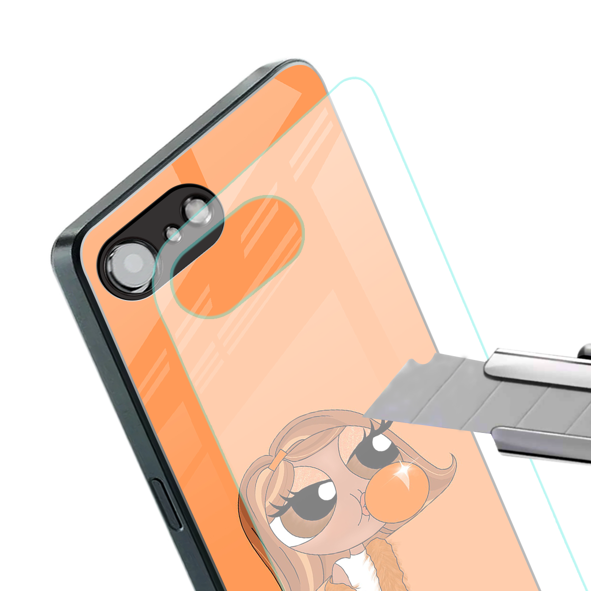 orange tote powerpuff girl back phone cover | glass case for iphone 16e