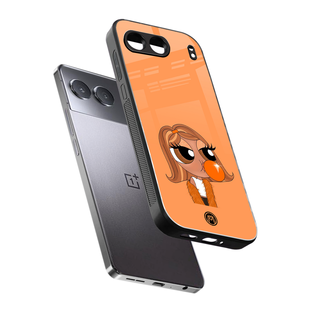 orange tote powerpuff girl back phone cover | glass case for oneplus nord 4