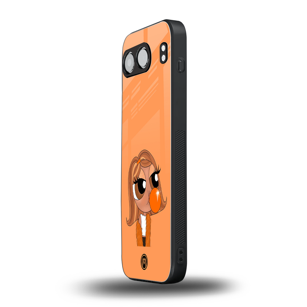 orange tote powerpuff girl back phone cover | glass case for oneplus nord 4
