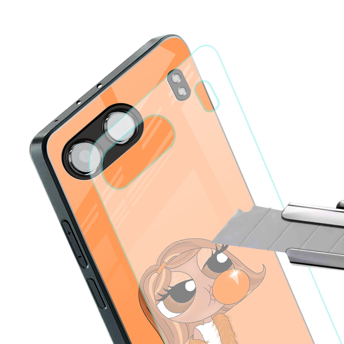 orange tote powerpuff girl back phone cover | glass case for oneplus nord 4