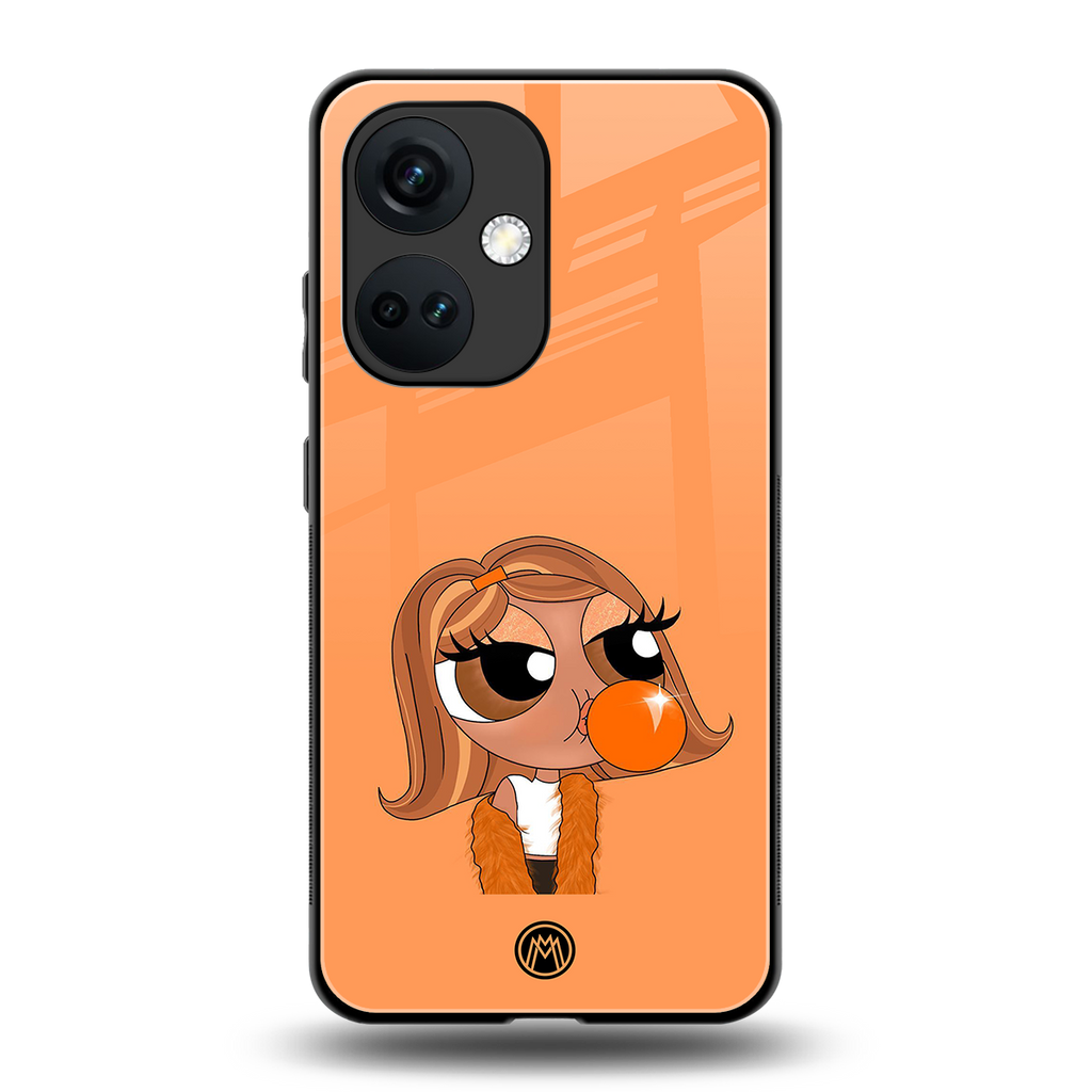 orange tote powerpuff girl back phone cover | glass case for oneplus nord ce 3