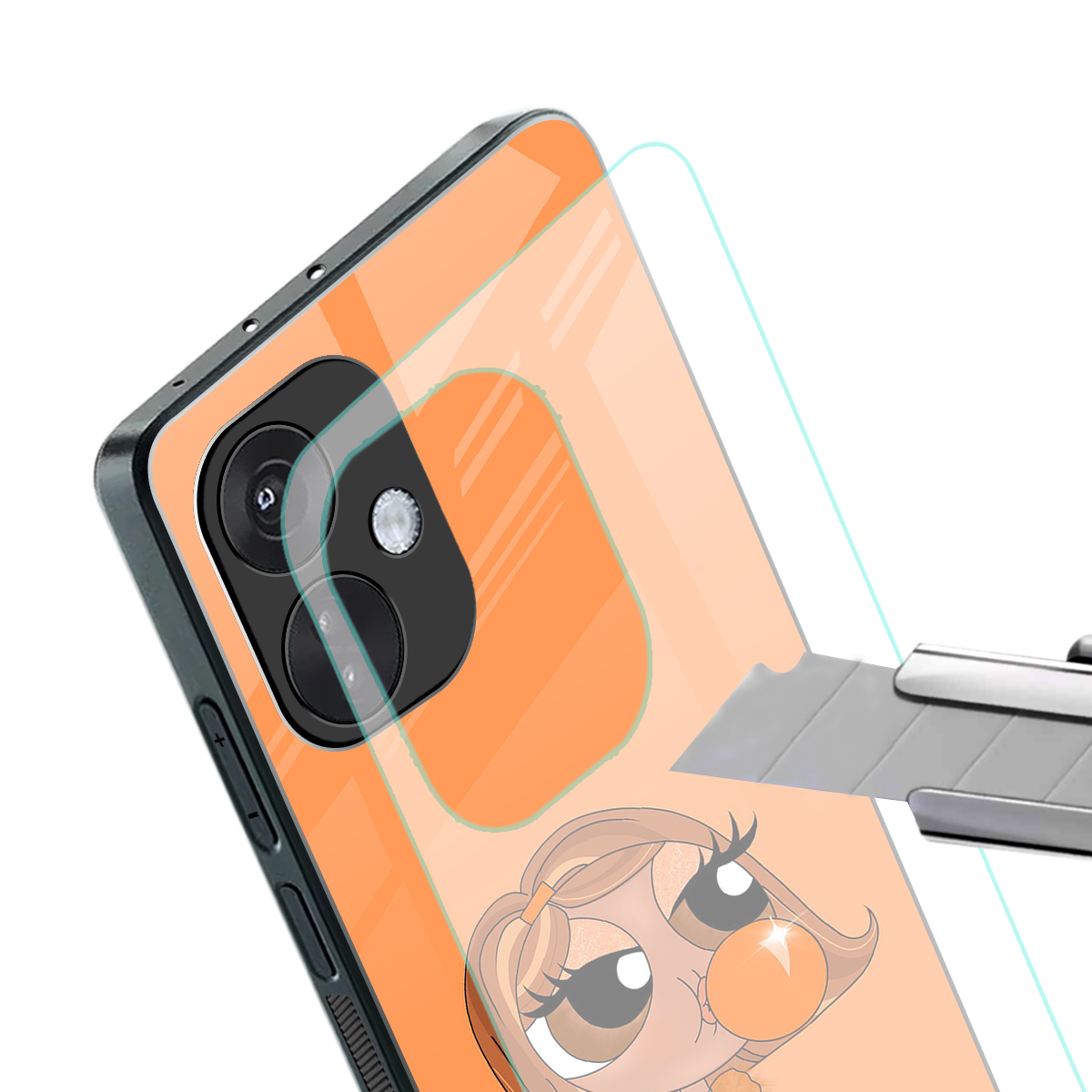 orange tote powerpuff girl back phone cover | glass case for oneplus nord ce 3