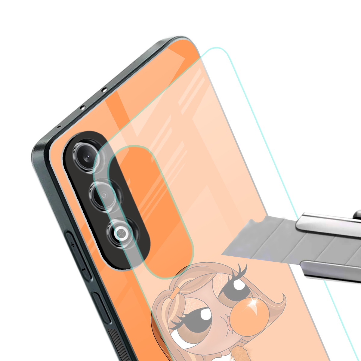 orange tote powerpuff girl back phone cover | glass case for oneplus nord ce 4