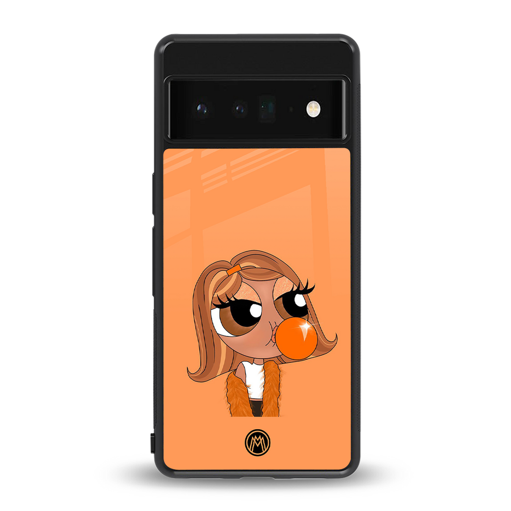 orange tote powerpuff girl back phone cover | glass case for google pixel 6 pro