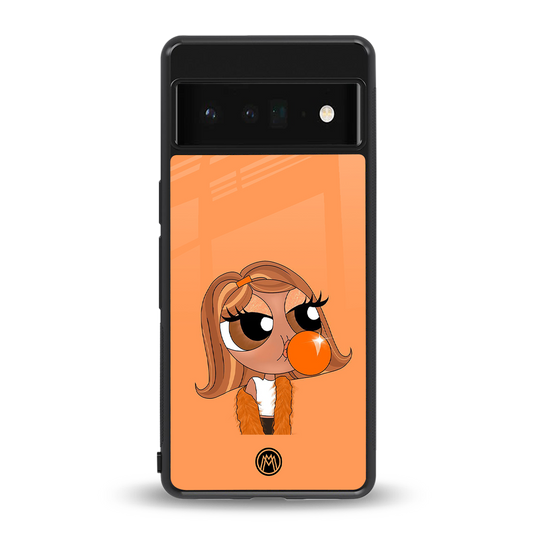 orange tote powerpuff girl back phone cover | glass case for google pixel 6 pro