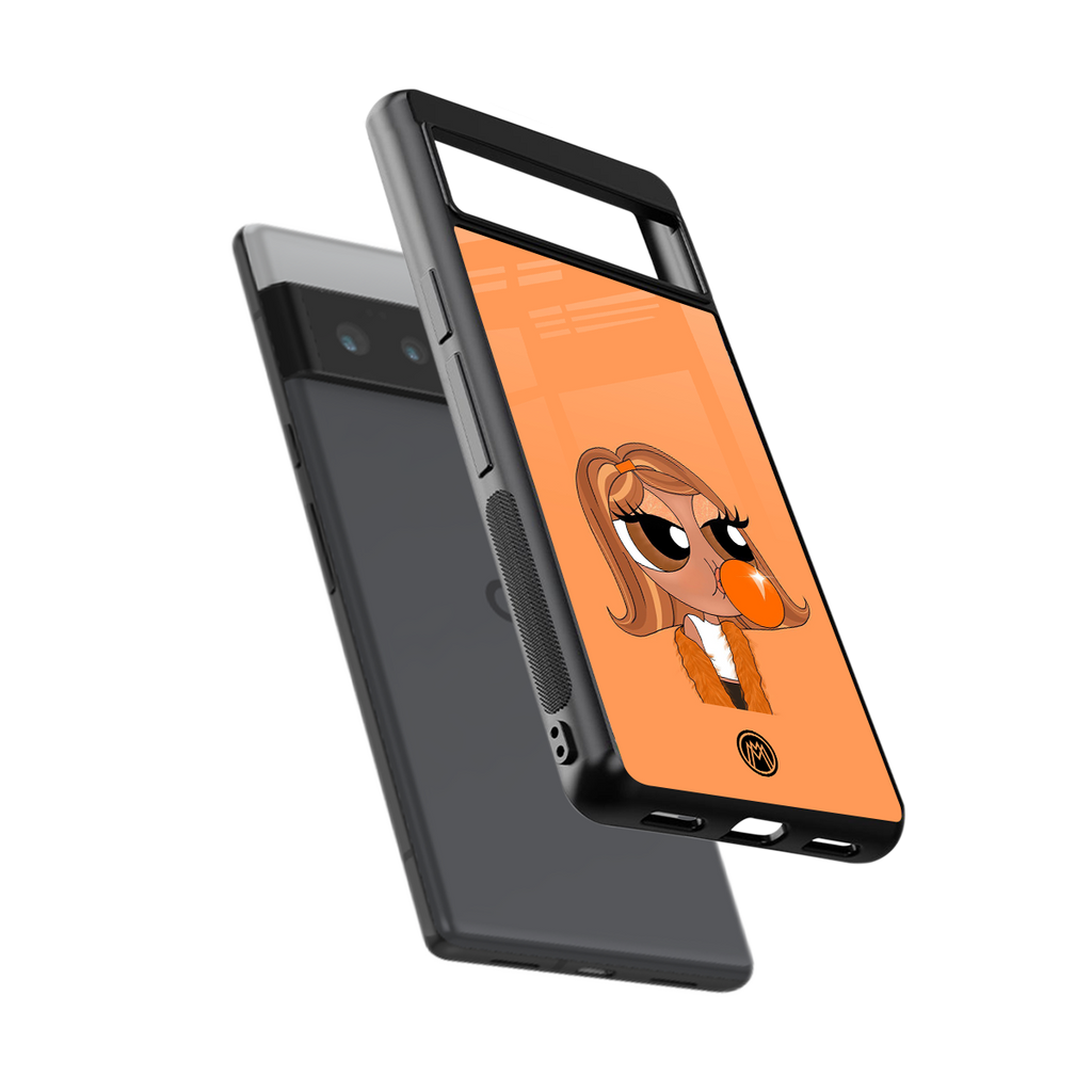 orange tote powerpuff girl back phone cover | glass case for google pixel 6 pro