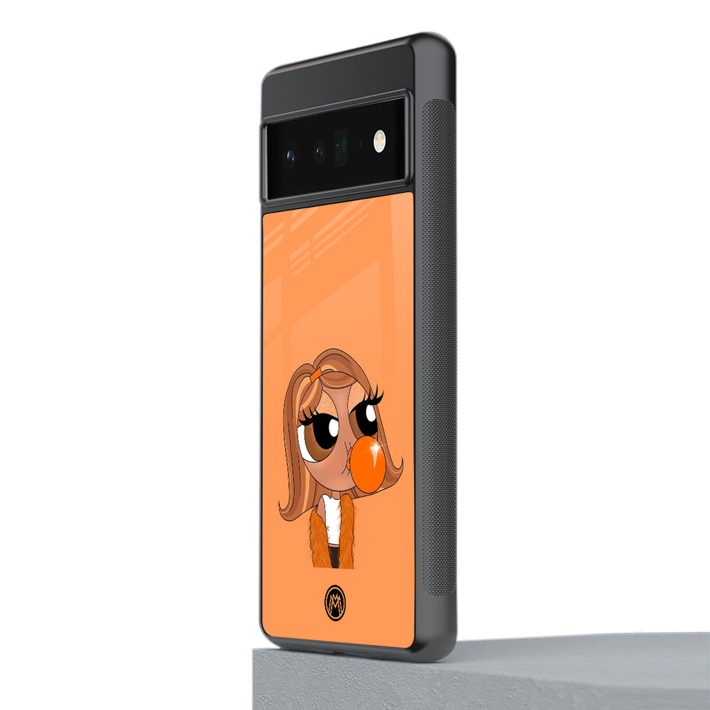 orange tote powerpuff girl back phone cover | glass case for google pixel 6 pro