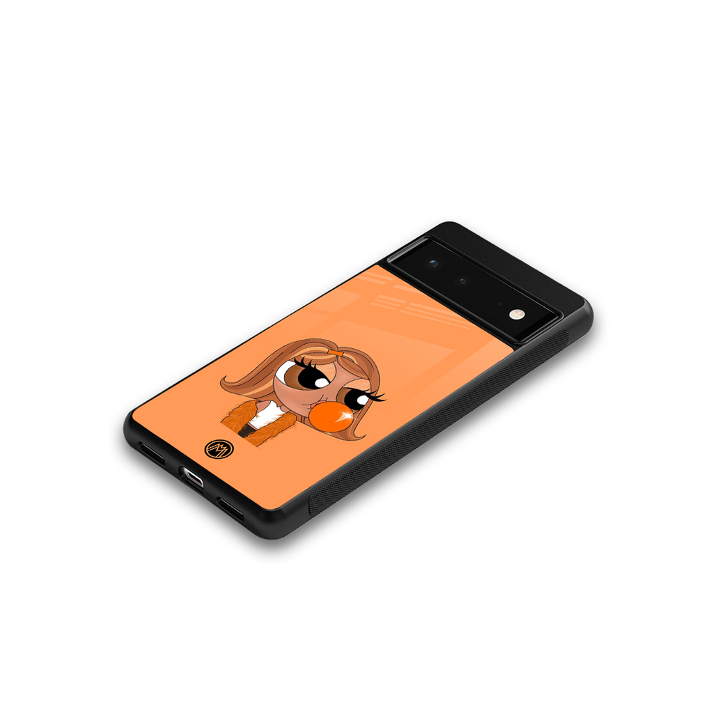 orange tote powerpuff girl back phone cover | glass case for google pixel 6