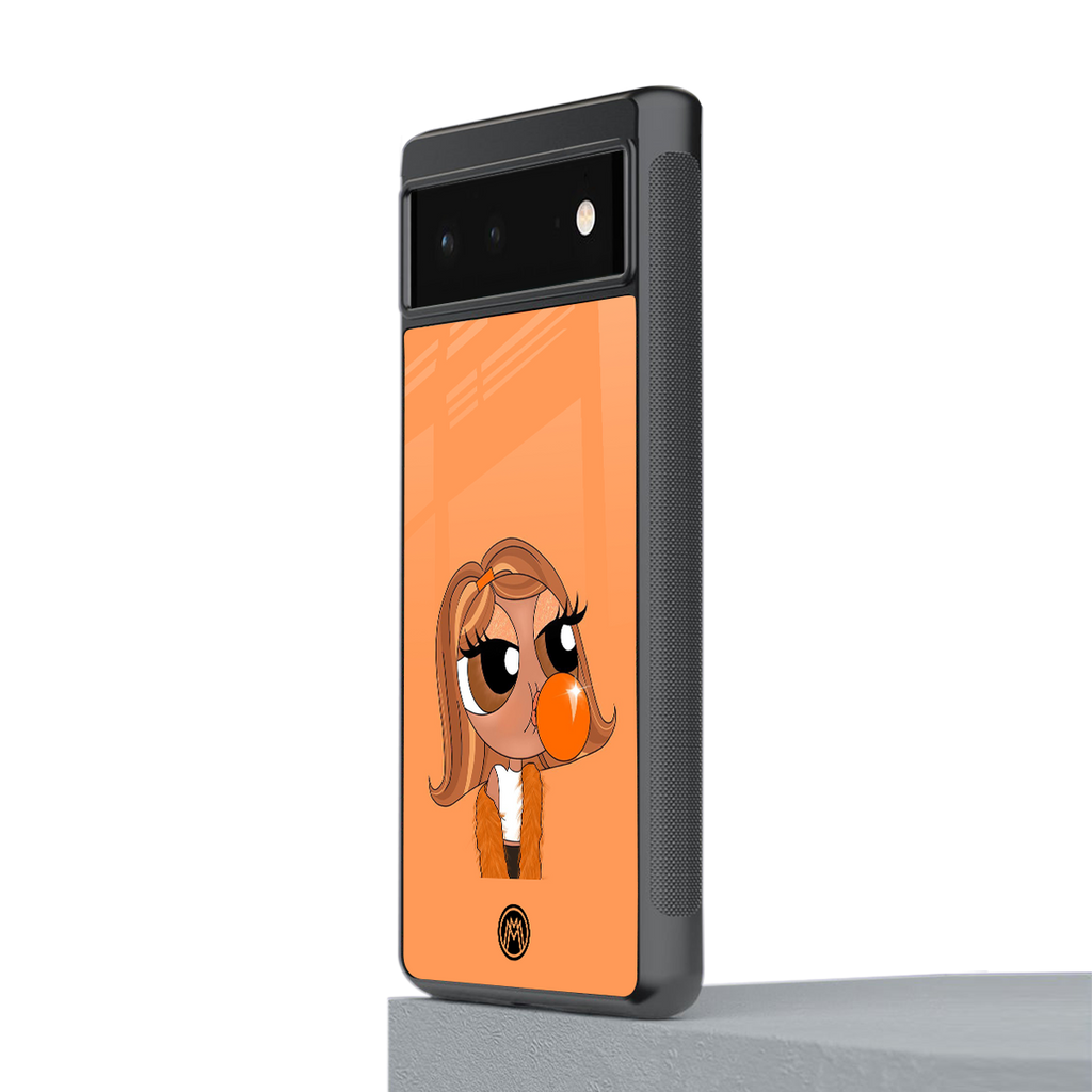 orange tote powerpuff girl back phone cover | glass case for google pixel 6