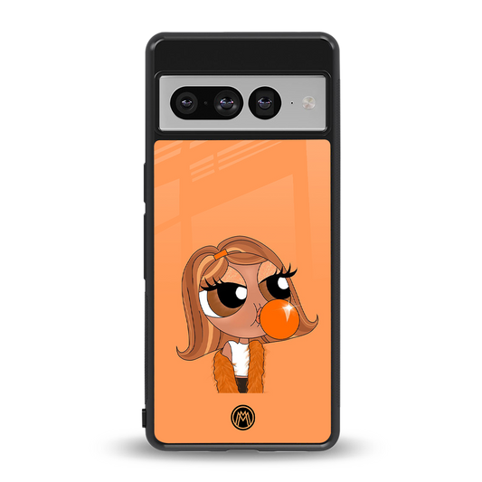 orange tote powerpuff girl back phone cover | glass case for google pixel 7 pro