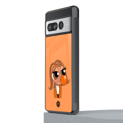 orange tote powerpuff girl back phone cover | glass case for google pixel 7 pro