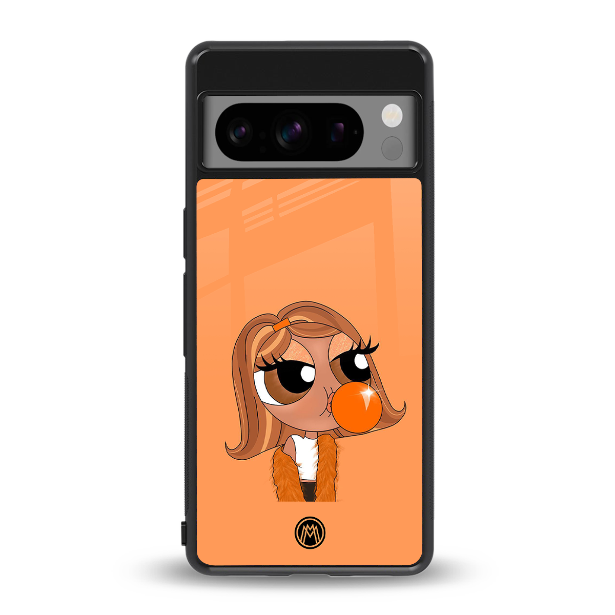 orange tote powerpuff girl back phone cover | glass case for google pixel 8 pro