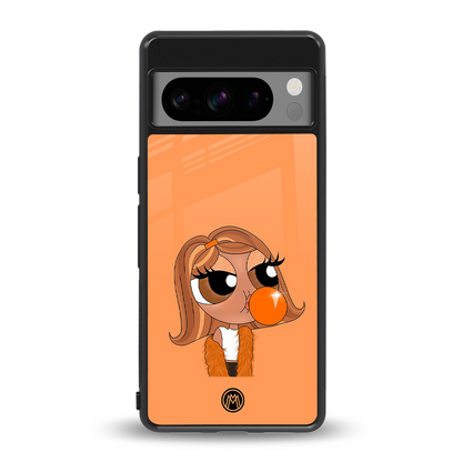 orange tote powerpuff girl back phone cover | glass case for google pixel 8 pro